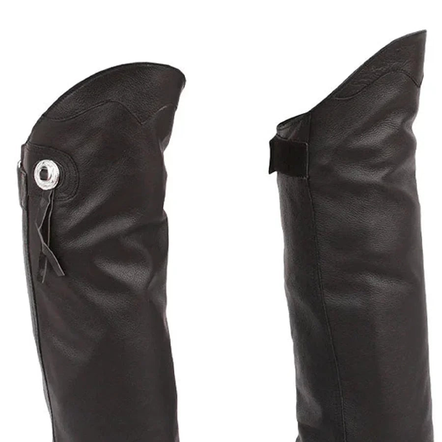 Men’s Black Leather Motorcycle Boots – Tall Biker Riding Boots