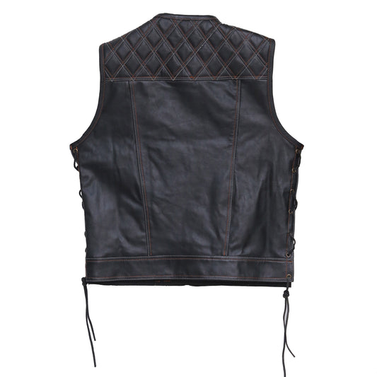 Faux Leather Vest Leather Waistcoat Leathers Crafted