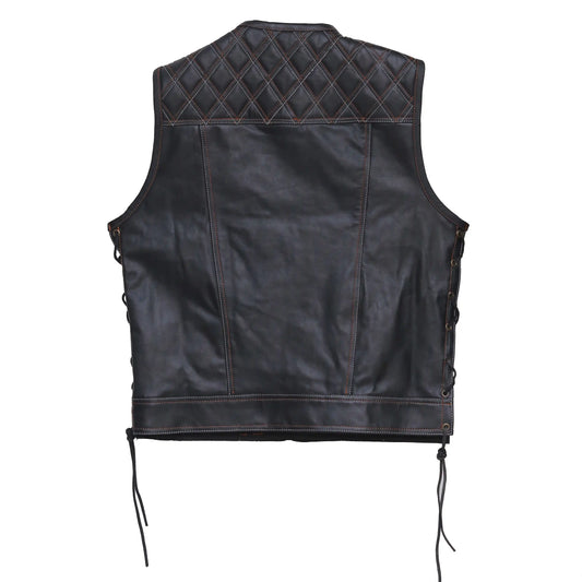 Faux Leather Vest Leather Waistcoat Leathers Crafted