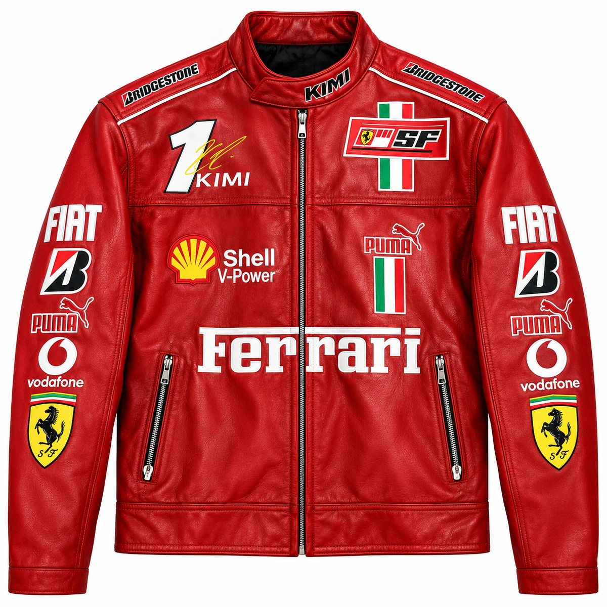 Men’s red leather racing jacket motorsport biker motorcycle jacket
