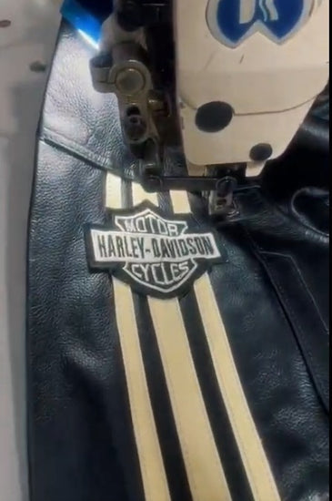 Harley-Davidson Triple Vent Passing Link II black leather jacket with Bar and Shield chest patch