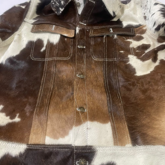Men's genuine sheepskin leather trucker jacket video