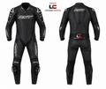 RST Style All-Black Motorcycle Racing Leather Suit – Premium CE Armored One-Piece Track & Street Riding Suit | Leathers Crafted