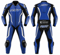 RST Style Blue & Black One-Piece Motorcycle Racing Leather Suit | Premium CE Armored Track Suit