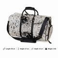 Speckled Black & White Cowhide Duffel Bag – Hair-On Leather Travel Bag