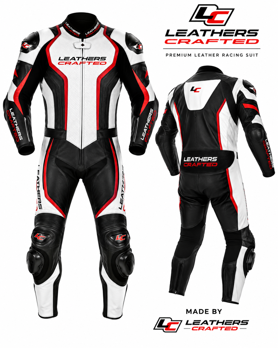 Thunder Pro Motorcycle Racing Suit – Premium CE Armored One Piece Leather Racing Suit | Leathers Crafted