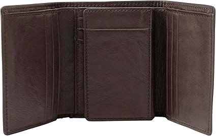 Mens Wallet Genuine Leather Blocking Wallet for Men, 2 ID Windows 11-12 Card Holders, Gift Box Leathers Crafted